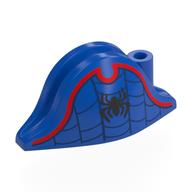 Chapeau Pirate Bicorne (Amiral) avec araignée noire, sangle, motif imprimé bordure rouge (Hat Pirate Bicorne (Admiral) with Black Spider, Webbing, Red Border Print)