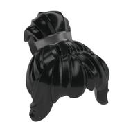 Cheveux ondulés queue de cheval avec de longues franges et motif imprimé bande argentée (Hair Wavy Ponytail with Long Bangs and Silver Band Print)