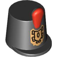 Chapeau / garde impériale shako avec plume rouge et or badge motif imprimé (Hat / Imperial Guard Shako with Red Plume and Gold Badge Print)