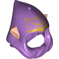 Combo d'oreilles elfe capuche et nougat clair avec trou sur le dessus et motif imprimé tribal elfes or (Hood and Light Nougat Elf Ears Combo with Hole on Top and Gold Elves Tribal Print)