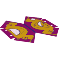 Visuel indicatif Rebrickable de Tente avec ligne de crête violet foncé et lumineux orange clair Friends rabat et papillon motif imprimé (Tent with Dark Purple Ridge Line and Bright Light Orange Friends Flap and Butterfly Print)