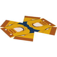 Visuel indicatif Rebrickable de Tente avec motif imprimé orange et jaune (Tent with Orange and Yellow Print)