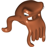 Masque Tête de poulpe avec bouche grande ouverte et 7 longues tentacules avec motif imprimé yeux blancs et noirs (Mask Octopus Head with Wide Open Mouth and 7 Long Tentacles with White and Black Eyes Print)