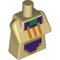 Torse spécial, long avec des bras pliés avec motif imprimé de carrés violets, oranges et verts pixelisés (Torso Special, Long with Folded Arms with Pixelated Purple, Orange and Green Squares Print)