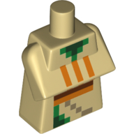 Torse spécial, long avec bras pliés avec motif imprimé carrés oranges et verts pixellisés (Torso Special, Long with Folded Arms with Pixelated Orange and Green Squares Print)