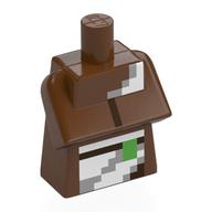 Torse spécial, long avec bras pliés avec tablier blanc pixélisé, motif imprimé de forme verte (Torso Special, Long with Folded Arms with Pixelated White Apron, Green Shape Print)