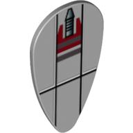 Visuel indicatif Rebrickable de Bouclier ovoïde avec sw petite fusée en haut motif imprimé (Shield Ovoid with SW Small Rocket at Top Print)
