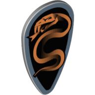 Visuel indicatif Rebrickable de Bouclier ovoïde avec motif imprimé serpent karzon noir et cuivre (Shield Ovoid with Black and Copper Karzon Snake Print)