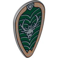 Visuel indicatif Rebrickable de Bouclier ovoïde avec tête de cerf motif imprimé (Shield Ovoid with Stag Head Print)