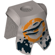 Pectoral armure minifigurine avec protection des jambes, cercle orange, marques de griffes (Minifig Neckwear Armor Breastplate with Leg Protection, Orange Circle, Claw Marks)