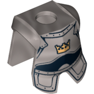 Armure plastron minifigurine avec protection des jambes, fantaisie ère couronne motif imprimé (Minifig Neckwear Armor Breastplate with Leg Protection, Fantasy Era Crown Print)