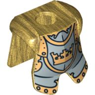 Armure plastron minifigurine avec protection des jambes, fantaisie ère or chevalier motif imprimé (Minifig Neckwear Armor Breastplate with Leg Protection, Fantasy Era Gold Knight Print)