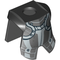 Cuirasse armure minifigurine avec protection des jambes, et royaumes motif imprimé argent (Minifig Neckwear Armor Breastplate with Leg Protection, and Kingdoms Silver Print)