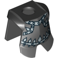 Armure plastron minifigurine avec protection des jambes, motif imprimé chevalier mal argent diamant (Minifig Neckwear Armor Breastplate with Leg Protection, Evil Knight Silver Diamond Print)