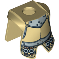 Cuirasse armure minifigurine avec protection des jambes, boucles argentées conquistador motif imprimé (Minifig Neckwear Armor Breastplate with Leg Protection, Conquistador Silver Buckles Print)