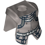 Armure plastron minifigurine avec protection des jambes, motif imprimé chevalier héroïque (Minifig Neckwear Armor Breastplate with Leg Protection, Heroic Knight Print)