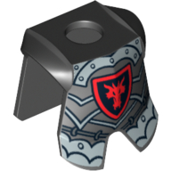 Plastron d'armure minifigurine avec protection des jambes et motif imprimé tête de dragon (Minifig Neckwear Armor Breastplate with Leg Protection, and Dragon Head Print)