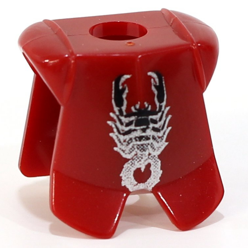Cuirasse armure minifigurine avec protection des jambes, scorpion vladek motif imprimé noir et argent (Minifig Neckwear Armor Breastplate with Leg Protection, Vladek Scorpion Black & Silver Print)