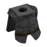 Cuirasse armure minifigurine avec protection des jambes, ceinture marron foncé, lignes gris bleuâtre foncé motif imprimé (Minifig Neckwear Armor Breastplate with Leg Protection, Dark Brown Belt, Dark Bluish Grey Lines Print)