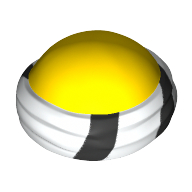 Tête chauve avec bandana blanc avec motif imprimé rayures noires (Bald Head with White Bandana with Black Stripes Print)
