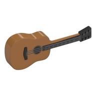 Visuel indicatif Rebrickable de Instrument de musique guitare acoustique avec manche noir et argent cordes motif imprimé (Musical Instrument Guitar Acoustic with Black Neck and Silver Strings Print)