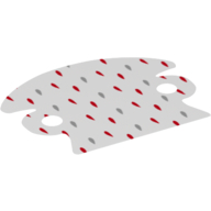Cape, grand col rond, trous de bras, dos rouge, rouge et gris Taches de fourrure motif imprimé (Cape, Large Rounded Collar, Arm Holes, Red Back, Red and Gray Fur Spots Print)