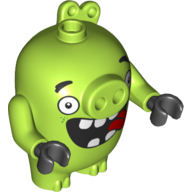 Animal, cochon, cochon 1 avec languette imprimé - bras de vert citron - mains noires (Animal, Pig, Piggy 1 with Tongue Out Print - Lime Arms - Black Hands)