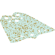 Cape de vêtements, pointu au centre en bas, 3 trous supérieurs, tourbillon et trous en forme de diamant, avec motif imprimé de points d'or (Neckwear Cape, Pointed Center at Bottom, 3 Top Holes, Swirl and Diamond Shape Holes, with Gold Dots Print)
