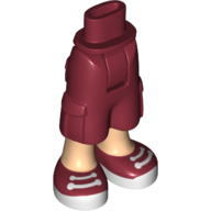 Visuel indicatif Rebrickable de Mini-poupée bassin et pantalon cargo avec des jambes de nougat clair et des baskets rouge foncé motif imprimé (Minidoll Hips and Cargo Pants with Light Nougat Legs and Dark Red Sneakers Print)