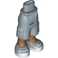 Mini-poupée bassin et pantalon cargo avec des jambes de nougat moyen et des baskets bleu sable motif imprimé (Minidoll Hips and Cargo Pants with Medium Nougat Legs and Sand Blue Sneakers Print)
