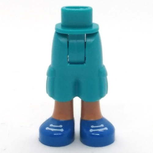 Visuel indicatif Rebrickable de Mini-poupée bassin et pantalon cargo avec jambes de nougat et chaussures bleues, lacets blanches motif imprimé [charnière épaisse] (Minidoll Hips and Cargo Pants with Nougat Legs and Blue Shoes, White Laces Print [Thick Hinge])