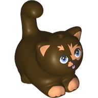 Visuel indicatif Rebrickable de Animal, chat, joufflu avec des taches de beige foncé, yeux bleu clair vif, motif imprimé en langue (pixel) (Animal, Cat, Chubby with Dark Tan Spots, Bright Light Blue Eyes, Tongue Print (Pixel))