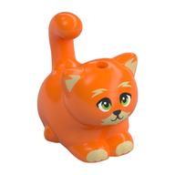 Visuel indicatif Rebrickable de Animal, chat, joufflu avec oreilles jaune vif, pattes et bouche, yeux de vert citron motif imprimé (poundcake) (Animal, Cat, Chubby with Bright Light Yellow Ears, Paws, and Mouth, Lime Eyes Print (Poundcake))