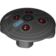 Visuel indicatif Rebrickable de Plaque ronde 2 x 2 avec fond arrondi avec motif imprimé Proton Pack (Plate Round 2 x 2 with Rounded Bottom with Proton Pack Print)