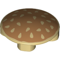 Visuel indicatif Rebrickable de Plaque ronde 2 x 2 avec fond arrondi avec motif imprimé Hamburger Bun (Plate Round 2 x 2 with Rounded Bottom with Hamburger Bun Print)