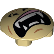 Visuel indicatif Rebrickable de Plaque ronde 2 x 2 avec fond arrondi avec motif imprimé visage gorille (Plate Round 2 x 2 with Rounded Bottom with Gorilla Face Print)