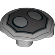 Visuel indicatif Rebrickable de Plaque ronde 2 x 2 avec fond arrondi avec octangle noir, champ DBG, motif imprimé yeux blancs (Plate Round 2 x 2 with Rounded Bottom with Black Octangle, DBG field, White Eyes Print)