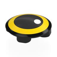 Visuel indicatif Rebrickable de Plaque ronde 2 x 2 avec fond arrondi à œil, iris jaune, imprimé pupille blanche (Plate Round 2 x 2 with Rounded Bottom with Eye, Yellow Iris, White Pupil Print)