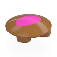 Visuel indicatif Rebrickable de Plaque ronde 2 x 2 avec fond arrondi avec motif imprimé Ovale rose foncé (Plate Round 2 x 2 with Rounded Bottom with Dark Pink Oval Print)