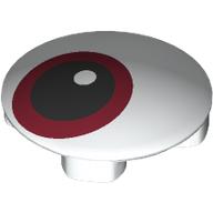 Visuel indicatif Rebrickable de Plaque ronde 2 x 2 avec fond arrondi avec œil, motif imprimé Iris rouge foncé (Plate Round 2 x 2 with Rounded Bottom with Eye, Dark Red Iris Print)