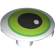 Visuel indicatif Rebrickable de Plaque ronde 2 x 2 avec fond arrondi avec œil, motif imprimé iris vert/vert citron (Plate Round 2 x 2 with Rounded Bottom with Eye, Lime/Green Iris Print)