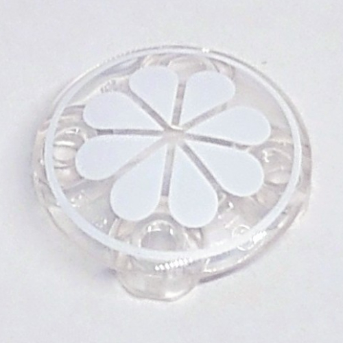 Visuel indicatif Rebrickable de Plaque ronde 2 x 2 avec fond arrondi avec des segments de fruits blancs motif imprimé (Plate Round 2 x 2 with Rounded Bottom with White Fruit Segments Print)