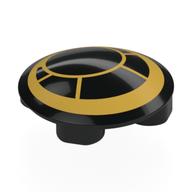 Visuel indicatif Rebrickable de Plaque ronde 2 x 2 avec fond arrondi avec des cercles d'or (fenêtre) motif imprimé (Plate Round 2 x 2 with Rounded Bottom with Gold Circles (Window) Print)