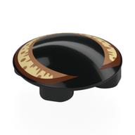 Visuel indicatif Rebrickable de Plaque ronde 2 x 2 avec fond arrondi avec motif imprimé œil de chat brun beige/nougat/rougeâtre (Plate Round 2 x 2 with Rounded Bottom with Tan/Nougat/Reddish Brown Cat Eye Print)