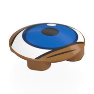 Visuel indicatif Rebrickable de Plaque ronde 2 x 2 avec fond arrondi avec œil blanc, motif imprimé Iris bleu (Plate Round 2 x 2 with Rounded Bottom with White Eye, Blue Iris Print)