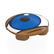Visuel indicatif Rebrickable de Plaque ronde 2 x 2 avec fond arrondi avec œil blanc, motif imprimé Iris bleu (Plate Round 2 x 2 with Rounded Bottom with White Eye, Blue Iris Print)