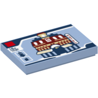 Visuel indicatif Rebrickable de Tuile 2 x 3 avec le modèle de boîte de LEGO de coin de café (Tile 2 x 3 with Cafe Corner Lego Set Box Pattern)