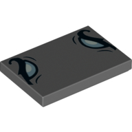 Visuel indicatif Rebrickable de Tuile 2 x 3 avec 2 yeux bleus moyens, couvercles yeux noirs motif imprimé (Tile 2 x 3 with 2 Medium Blue Eyes, Black Eye Lids Print)
