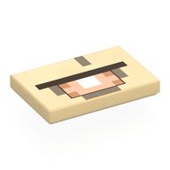 Visuel indicatif Rebrickable de Tuile 2 x 3 avec motif imprimé œil orange pixelisé (Tile 2 x 3 with Pixelated Orange Eye Print)
