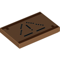 Visuel indicatif Rebrickable de Tuile 2 x 3 avec points noirs pixelisés, motif imprimé lignes brun rougeâtre (Tile 2 x 3 with Pixelated Black Dots, Reddish Brown Lines Print)